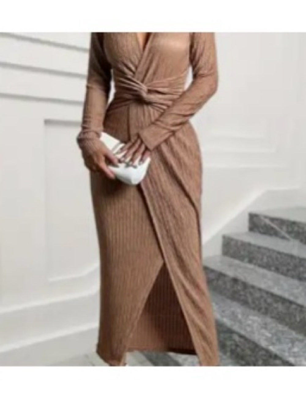 NWOT Twist Front Slit Dress